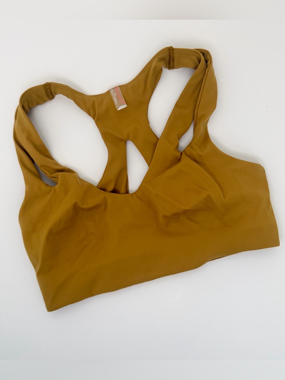 Free People Movement Mustard Yellow Sports Bra Strappy Logo Small